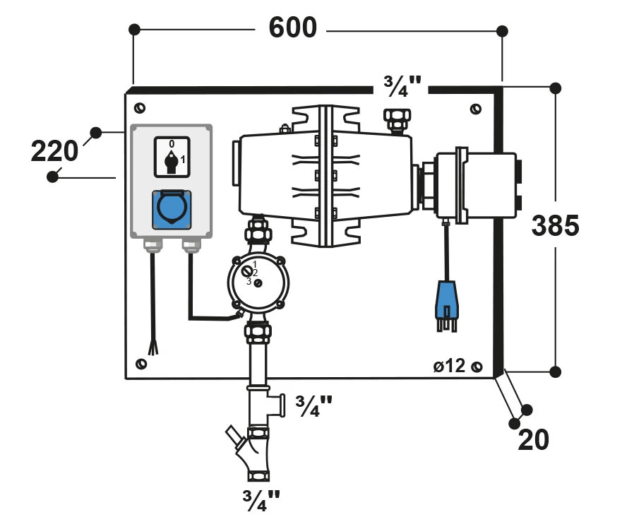 Warm watercirculatie unit model 303 / 230 volt - Afbeelding 2