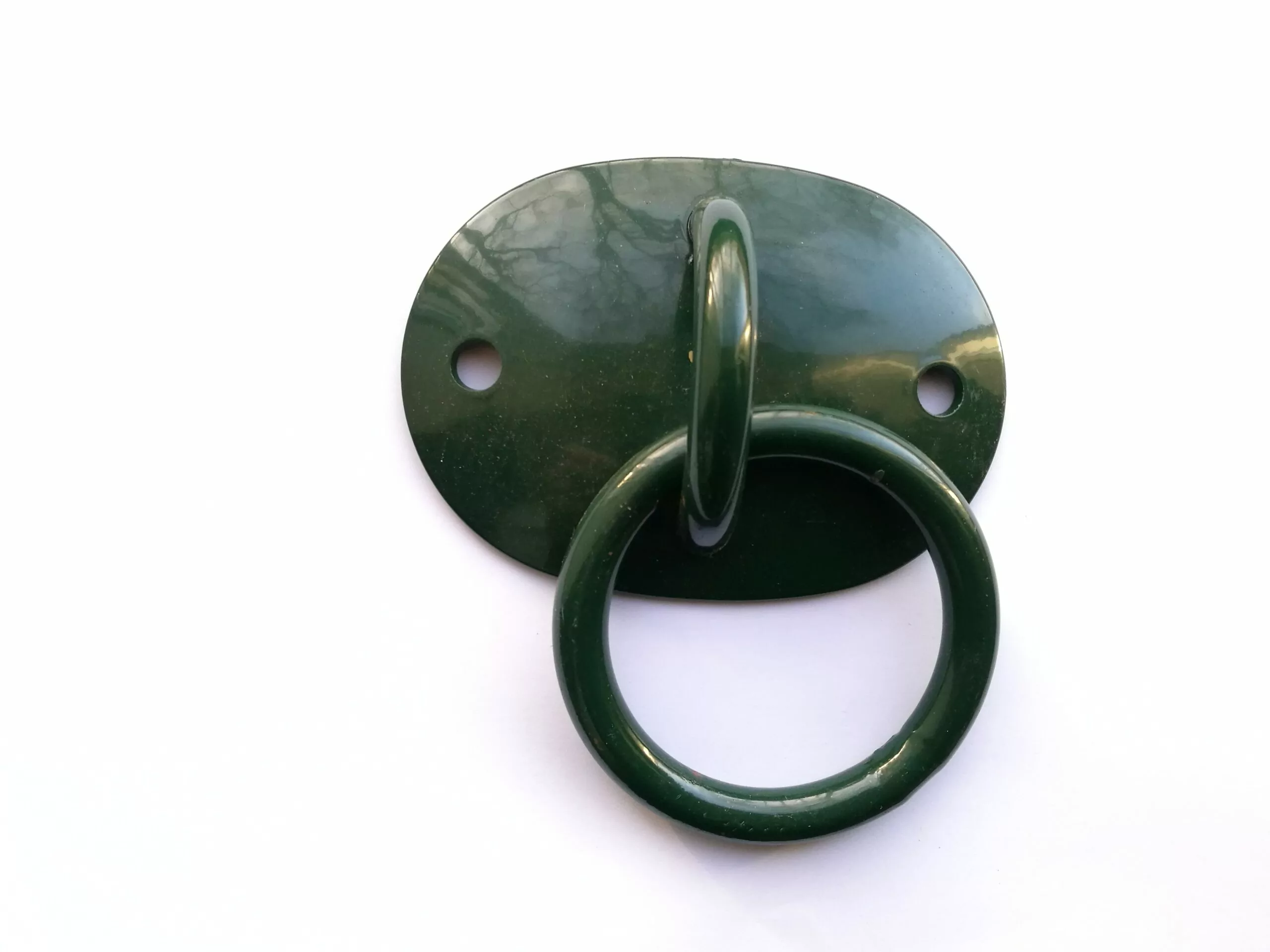 Aanbindring met ovale achterplaat; gecoat