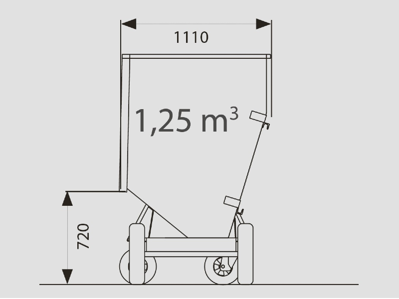 Mestcontainer voor knikladers