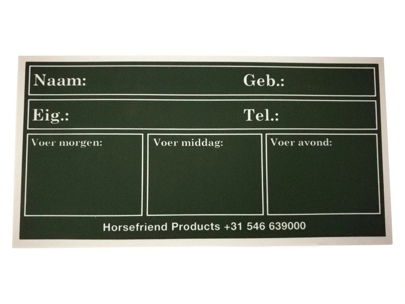 voerschema stalplaat