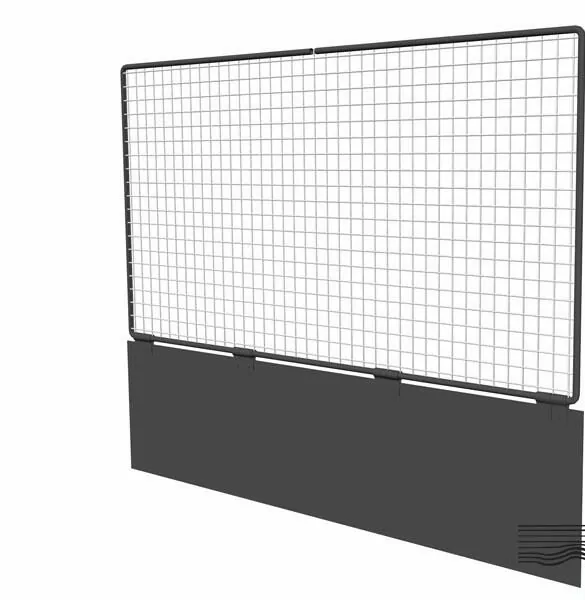 Drijfhek met maasrooster en rubberflap