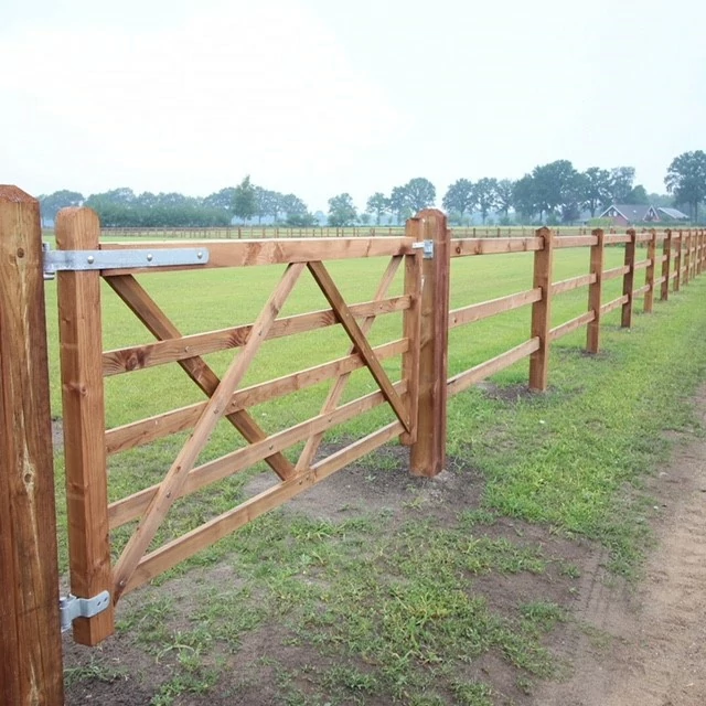 Houten omheining paarden