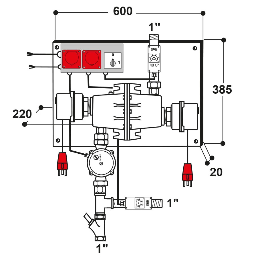 Warm watercirculatie unit model 312 / 230-400 volt - Afbeelding 2