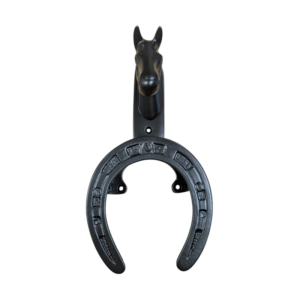 Hoofdstelhouder met 3D paardenhoofd, zwart mat