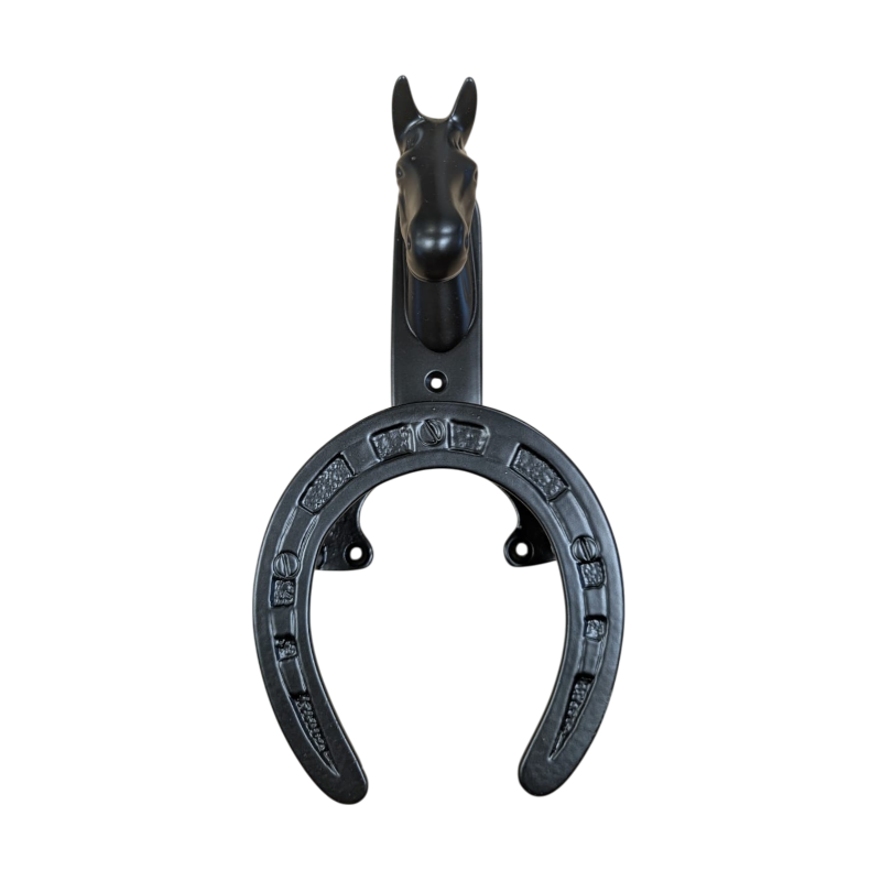 Hoofdstelhouder met 3D paardenhoofd, zwart mat