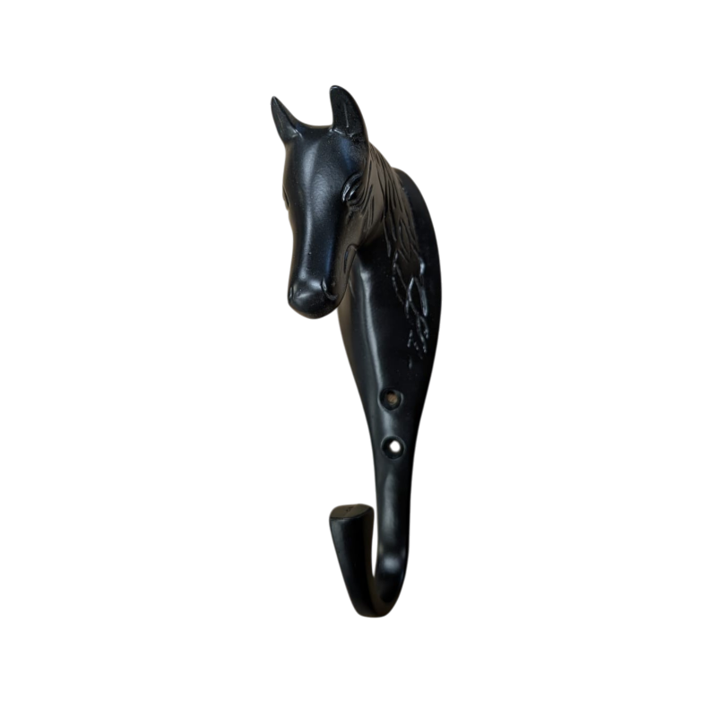Ophanghaak met paardenhoofd, zwart